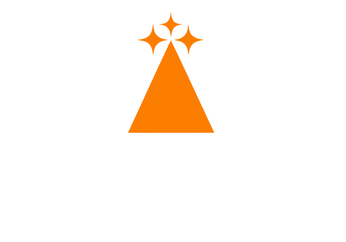 Stacked logo, white (for dark backgrounds)